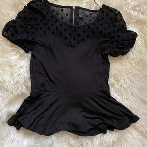 Black peplum top